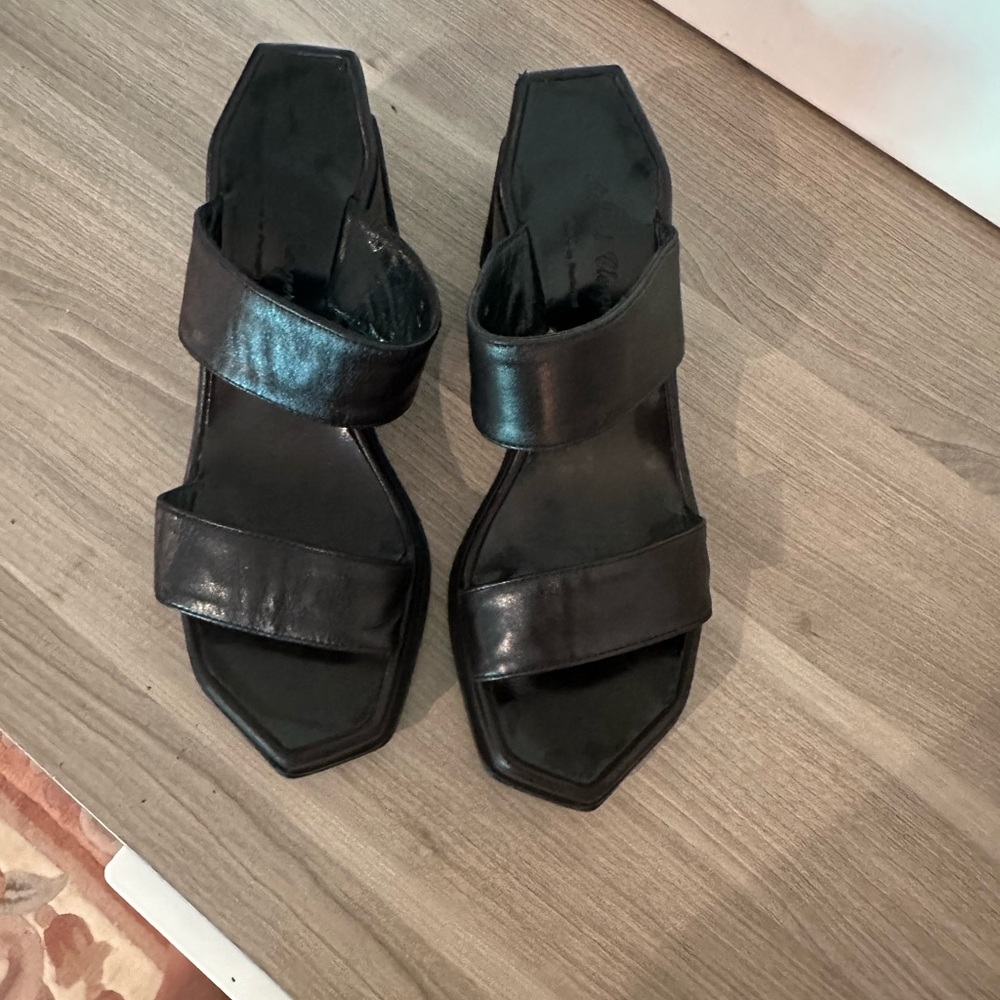 Robert Clergerie black wedge sandals - made in Portugal - vintage and rare
